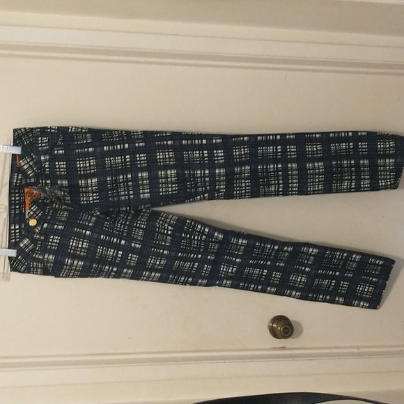 Tory Burch Navy Conner tab front skinny Pants - Picture 1 of 5